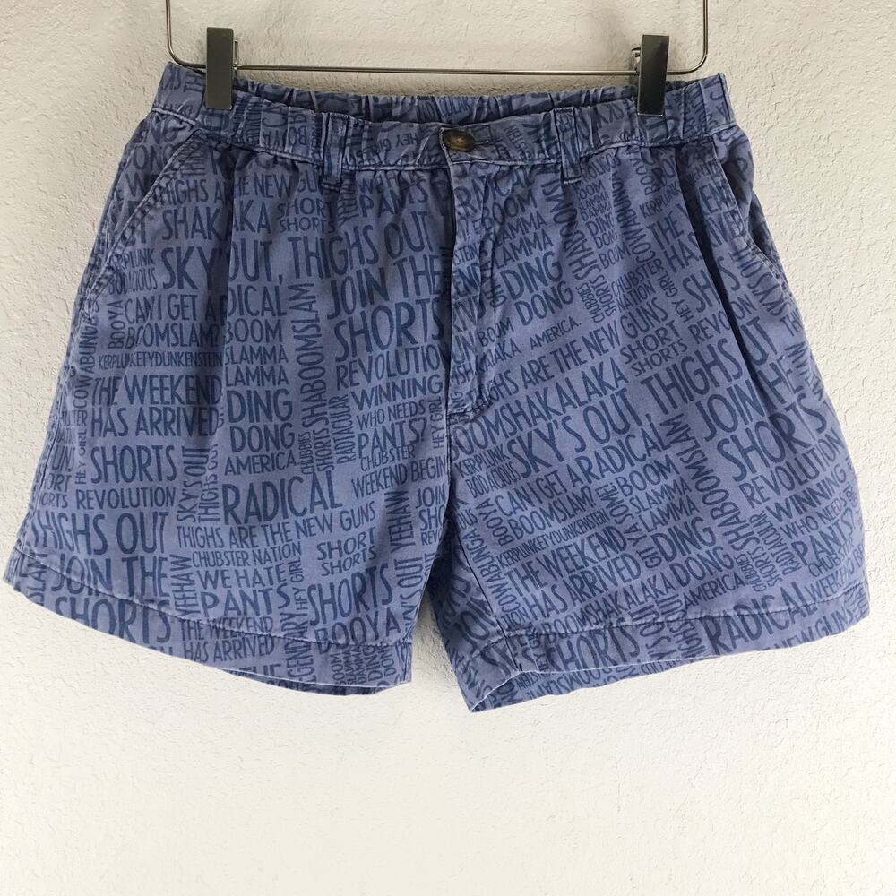 Chubbies Sky's Out Thighs Out Novelty Slogan Summer Shorts USA Made Beach Size M